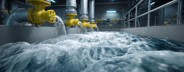 The Flowing Water in an Industrial Pipe System Under Operational Conditions