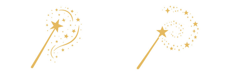 Magic wands with sparkling stars and trails create an enchanting atmosphere perfect for celebrations or fantasy themes