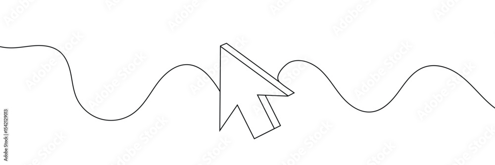 Aufkleber continuous drawing of cursor arrow. one line icon of cursor arrow. one line drawing background. vect