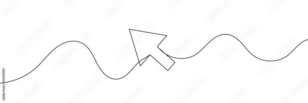 Aufkleber continuous drawing of cursor arrow. one line icon of cursor arrow. one line drawing background. vect