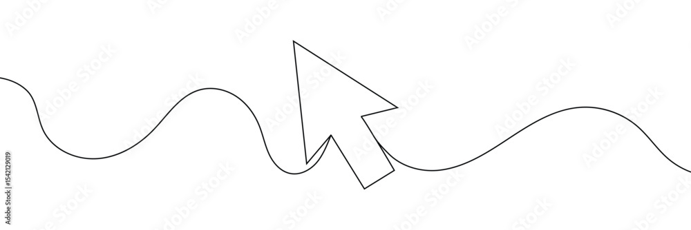 Aufkleber continuous drawing of cursor arrow. one line icon of cursor arrow. one line drawing background. vect