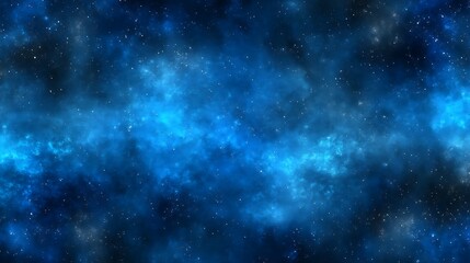 Blue Space Nebula with Stars Background. Cosmic Galaxy Backdrop for Science and Astronomy