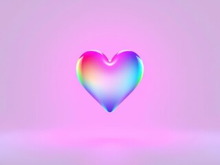 Heart silhouette filled with rainbow colors on a white background, happy, pride