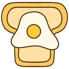 vector illustration of a bread with fried egg