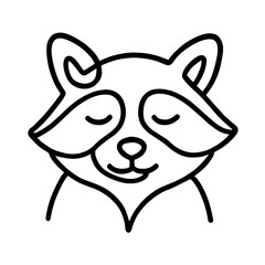 Adorable Raccoon Line Art Illustration for Kids' Decor