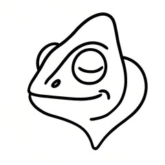 Chameleon Line Art Drawing for Kids Coloring