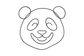 Naklejka premium Cute Panda Line Art Drawing for Fun and Creative Designs
