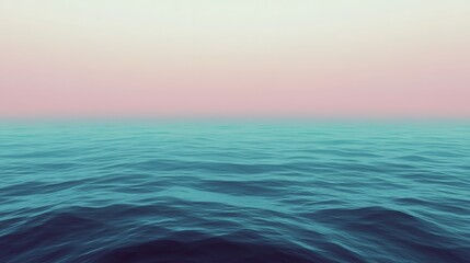 Obraz premium Serene ocean view with gentle waves and a soft pastel sky at sunset, creating a peaceful seascape