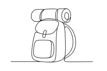 Continuous Line Drawing of Backpack for Outdoor Adventure