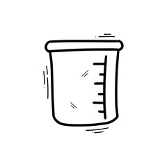 Hand Drawn Beaker Illustration. Doodle Vector. Isolated on White Background - EPS 10 Vector