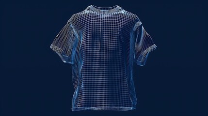 Wireframe representation of a short-sleeved t-shirt.
