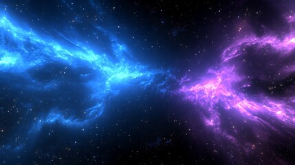 Cosmic Cloudscape: Blue and Violet Nebula with Starfield for Science and Space Exploration