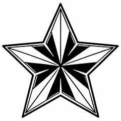black and white star