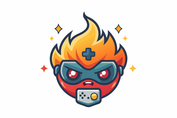 game console competitive face fiery