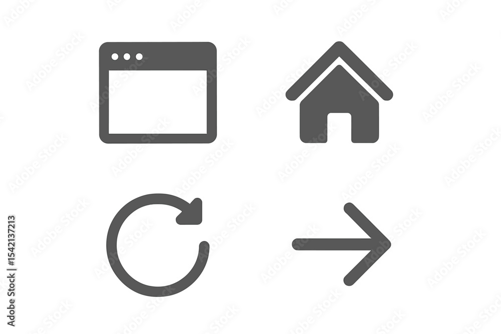 Poster Symbols representing navigation and interaction commonly found in digital interfaces