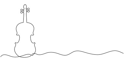 Violin continuous one line drawing. Classic violin music instrument single line art illustration. Editable vector, Violin One Line Drawing Silhouette Set   Musical Instrument Art Minimal Violin. © LINE SIMPLE DRAWING