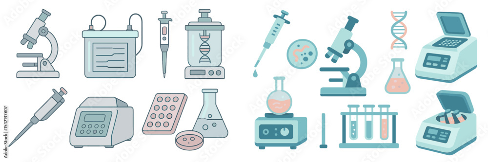 Poster laboratory tools and instruments for scientific experiments and research in a modern setting