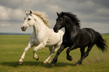 Obraz premium running horse in the field