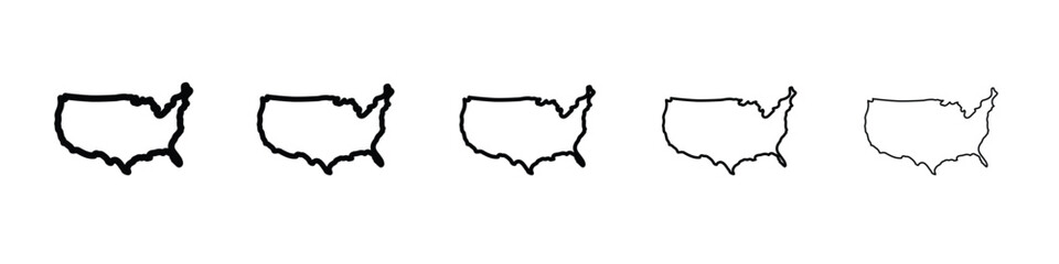America map icon Symbol concept for web design.simple line vector icon. logo illustration.
