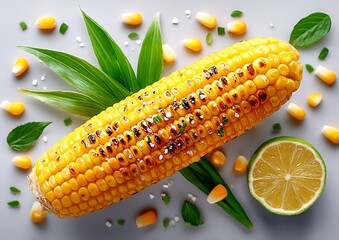 Grilled corn with lime and herbs