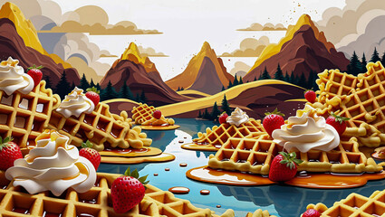 AI-generated images of mouthwatering Belgian waffles