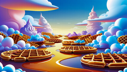 AI-generated images of mouthwatering Belgian waffles