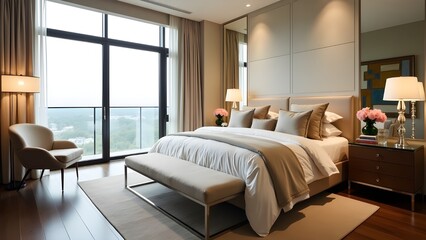 Luxury Apartment Interior with Cozy Bedroom Design