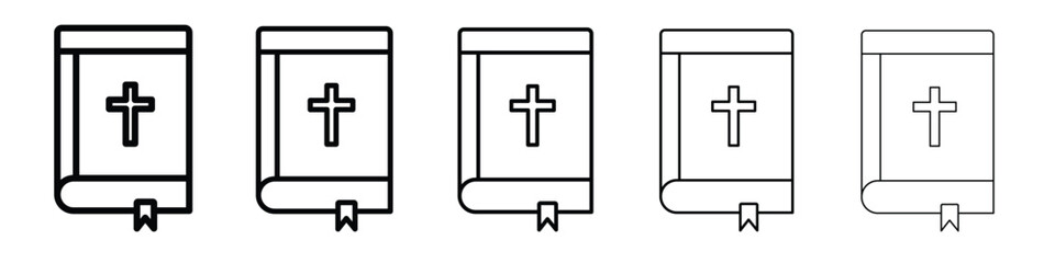 Obraz premium Bible icon Symbol concept for web design.simple line vector icon. logo illustration.