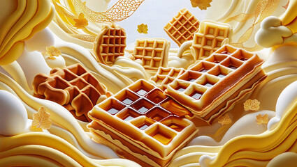 AI-generated images of mouthwatering Belgian waffles