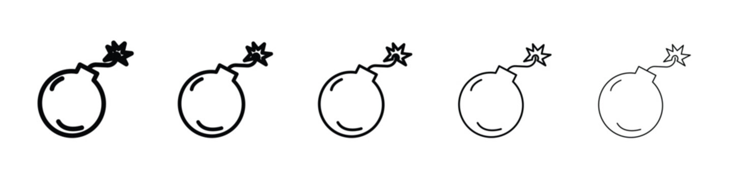 Bomb icon Symbol concept for web design.simple line vector icon. logo illustration.