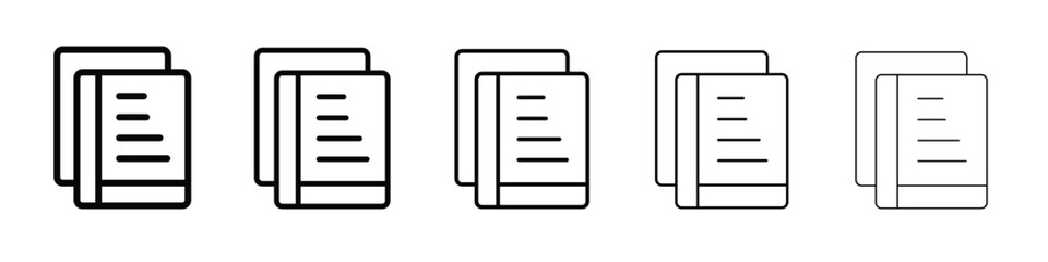 Fototapeta premium Book copy icon Symbol concept for web design.simple line vector icon. logo illustration.