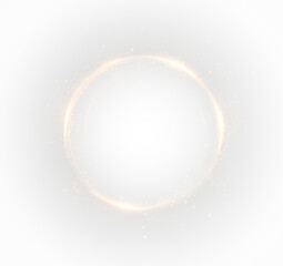 Futuristic glowing gold ring with swirl, flare, and rainbow gradient. A vibrant PNG with tech energy and spiral motion ideal for abstract, sci-fi, or fantasy-inspired designs.