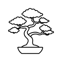Bonsai Tree Line Art Illustration