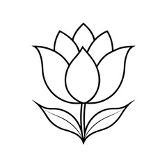 Budding flower design line art 