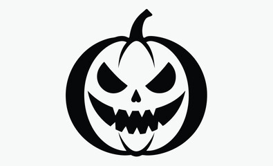 Halloween pumpkin faces, jack o’ lantern , spooky expression icons, black and white vector, festive design art
