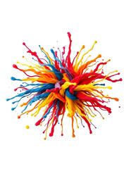 Abstract colorful paint splashes knotted design