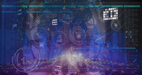 Displaying network visualization on control hub, with world map outlines and code columns