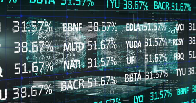 Displaying 3D semi-transparent brain model rotating in virtual interface, with holographic panels - Powered by Adobe