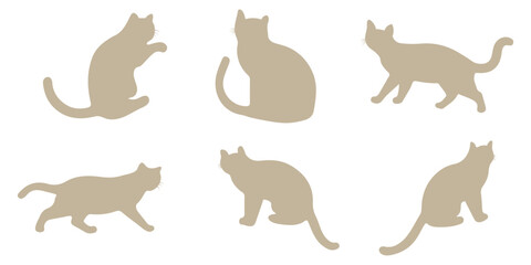 Cat silhouette collection. Set of black cat silhouette. Kitten silhouette collection. Cat silhouette set vector illustration.