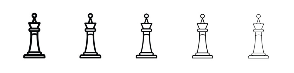 Chess queen icon Symbol concept for web design.simple line vector icon. logo illustration.