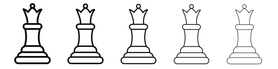 Chess queen icon Symbol concept for web design.simple line vector icon. logo illustration.