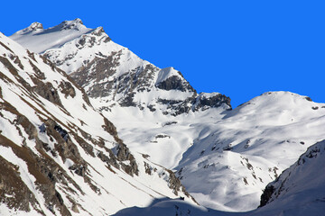 Pics enneigés à Val-d'Isère. France