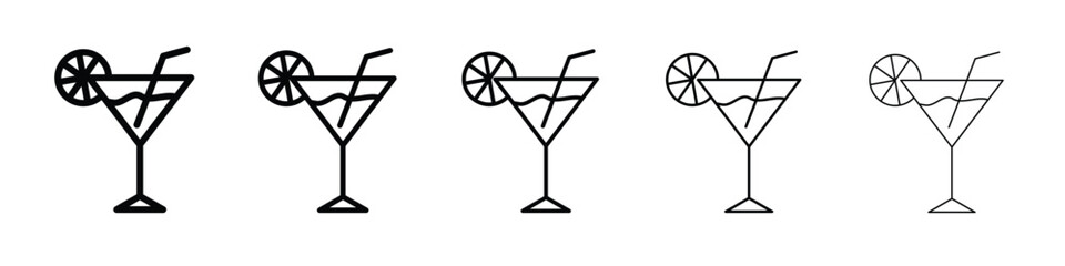 Citrus Martini glass icon Symbol concept for web design.simple line vector icon. logo illustration.