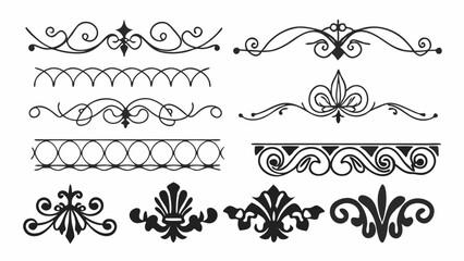 vintage calligraphic and ornamental vector decorations, perfect for wedding cards, invitation designs, and elegant frames.