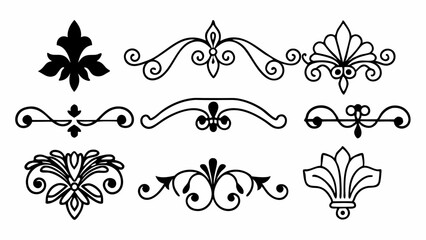 vintage calligraphic and ornamental vector decorations, perfect for wedding cards, invitation designs, and elegant frames.