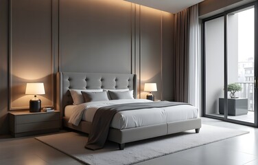 Elegant Bedroom Interior in Stylish Apartment