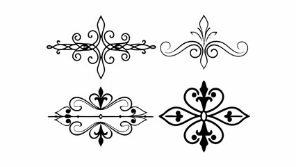 vintage calligraphic and ornamental vector decorations, perfect for wedding cards, invitation designs, and elegant frames.