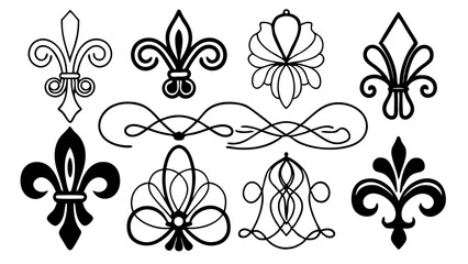 vintage calligraphic and ornamental vector decorations, perfect for wedding cards, invitation designs, and elegant frames.