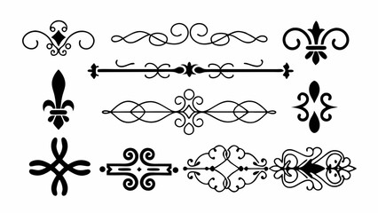 vintage calligraphic and ornamental vector decorations, perfect for wedding cards, invitation designs, and elegant frames.