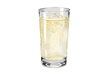 Refreshing Sparkling Citrus Drink in Glass - Summer Beverage Illustration clipart watercolor png, isolated on transparent background